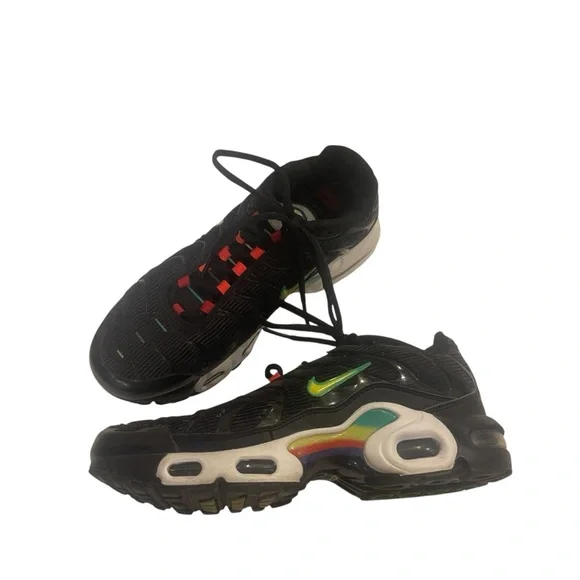 Big Kids Nike Air Max Black Rainbow Sneakers Shoes 6Y - Picture 5 of 7